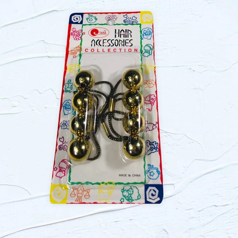 Gold Ball Vintage Hair Accessories Streetwear kidcore 80s 90s throwback